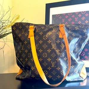 Authentic Louis Vuitton Cabas monogram mezzo vintage handbag tote.